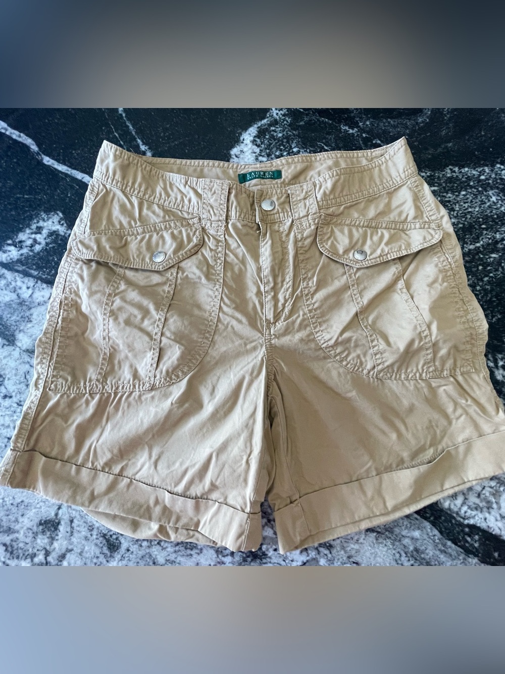 Lauren Ralph Lauren Khaki Utility Bermuda Shorts